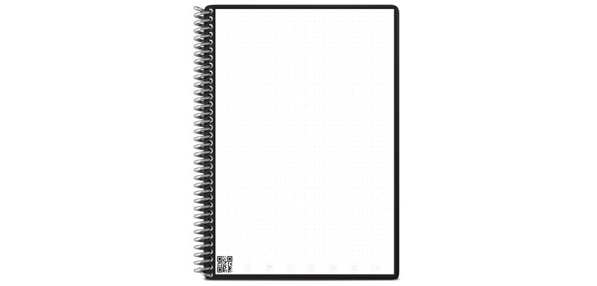 Cahier connecte bic rocketbook core letter        reutilisable a4 32p           pointillees avec stylo et