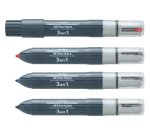 Marqueur juvenilia permanent multicolore 3 en 1            rechargeable pointe fine      conique retractable