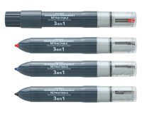 Marqueur juvenilia permanent multicolore 3 en 1            rechargeable pointe fine      conique retractable