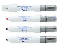 Marqueur juvenilia effacable tableau blanc multicolore 3   en 1 rechargeable pointe fine conique retractable