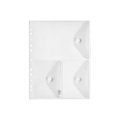 Pochette viquel perforee a4 3 compartiments pp fermeture    rabat et scratch incolore