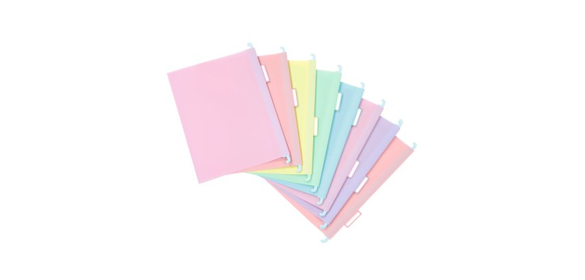 Dossier suspendu viquel rainbow pastel polypropylene  coloris assortis lot 8 unites