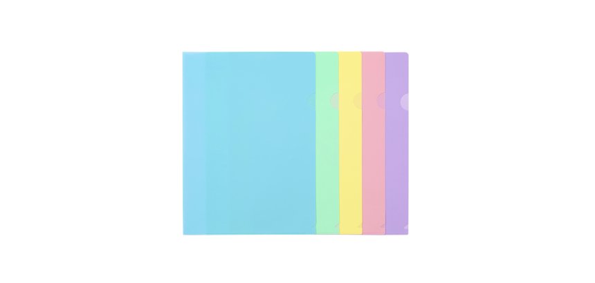 Pochette coin viquel rainbow pastel polpropylene a4        coloris assortis lot 10       unites