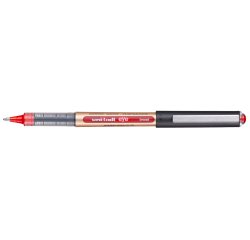 Roller uniball eye plastique recycle encre liquide         ecriture large pointe metal   coloris rouge
