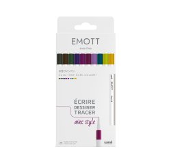 Feutre uniball emott calm-tone colors pointe fine  coloris assortis pochette 10  unites