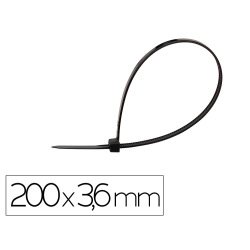Scelle q-connect 200x3,6mm coloris noir sachet 100       unites