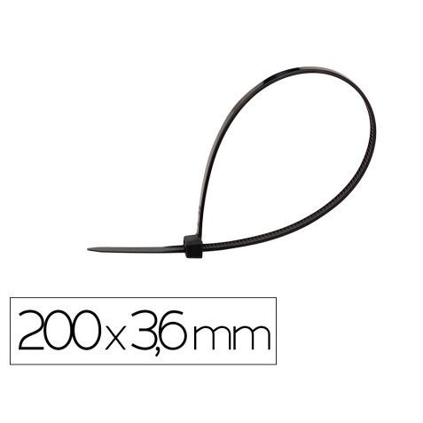 Scelle q-connect 200x3,6mm coloris noir sachet 100       unites