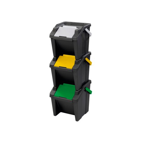 Poubelle cep tri selectif tower 30l kit 3 unites