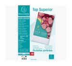 Sachet de 100 pochettes perforées polypropylène grainé Qualité + - A4 - Cristal