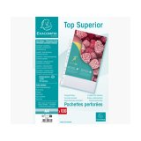 Sachet de 100 pochettes perforées polypropylène grainé Qualité + - A4 - Cristal