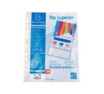 Sachet de 100 pochettes perforées polypropylène lisse Qualité + - A4 - Cristal