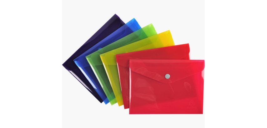 Pochette pression Iderama en polypropylène - Couleurs assorties