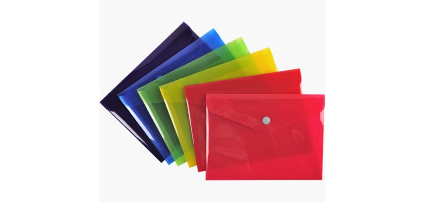 Pochette pression Iderama en polypropylène - Couleurs assorties