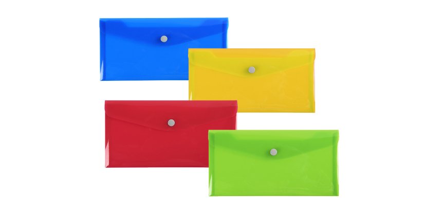 Pochette pression Iderama en polypropylène - Couleurs assorties