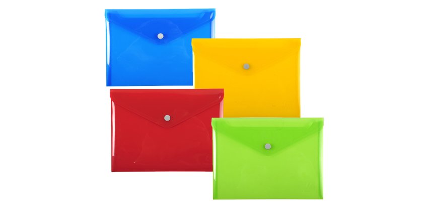 Pochette pression Iderama en polypropylène - Couleurs assorties