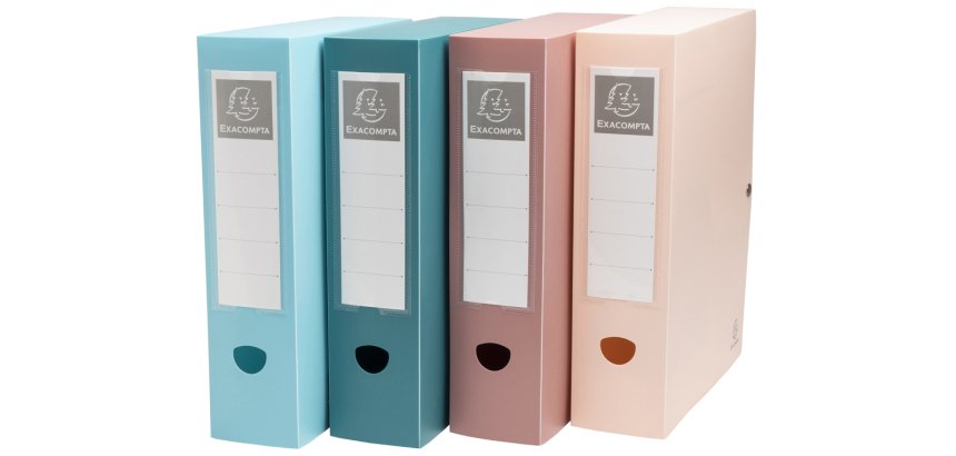 Boîte de classement à pression dos 80mm PP recyclé Skandi - Couleurs assorties