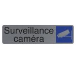 Plaque adhesive exacompta surveillance camera imitation aluminium 16,5x4,4cm