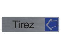 Plaque adhesive exacompta tirez imitation aluminium     16,5x4,4cm