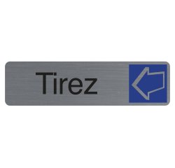 Plaque adhesive exacompta tirez imitation aluminium     16,5x4,4cm