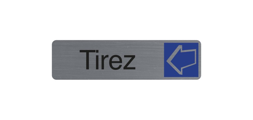 Plaque adhesive exacompta tirez imitation aluminium     16,5x4,4cm