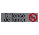 Plaque adhesive exacompta defense de fumer imitation    aluminium 16,5x4,4cm