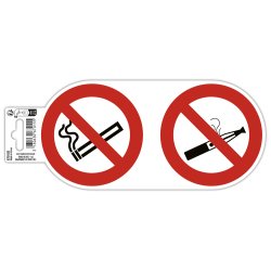 Panneau adhesif exacompta pvc antiderapant interdit         vapoter/fumer 10cm coloris    rouge