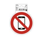 Panneau adhesif exacompta pvc antiderapant telephone mobile interdit 10cm coloris rouge