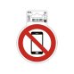 Panneau adhesif exacompta pvc antiderapant telephone mobile interdit 10cm coloris rouge