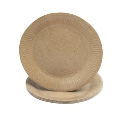 Assiette exacompta carton rond diam. 23cm coloris kraft paquet 20 unites