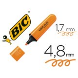 Surligneur bic tank marking highlighter sechage rapide    pointe biseautee coloris      orange