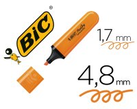 Surligneur bic tank marking highlighter sechage rapide    pointe biseautee coloris      orange