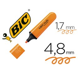 Surligneur bic tank marking highlighter sechage rapide    pointe biseautee coloris      orange