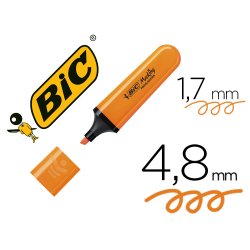 Surligneur bic tank marking highlighter sechage rapide    pointe biseautee coloris      orange