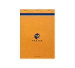 Bloc de bureau Master agrafé en-tête A4 100 feuilles petits carreaux 70 g - Orange