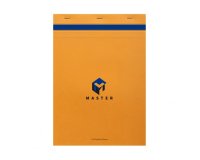 Bloc de bureau Master agrafé en-tête A4 100 feuilles petits carreaux 70 g - Orange