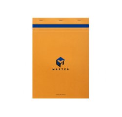 Bloc de bureau Master agrafé en-tête A4 100 feuilles petits carreaux 70 g - Orange