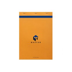 Bloc de bureau Master agrafé en-tête A4 100 feuilles petits carreaux 70 g - Orange