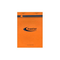 Bloc de bureau Master agrafé en-tête A5 100 feuilles petits carreaux 70 g - Orange