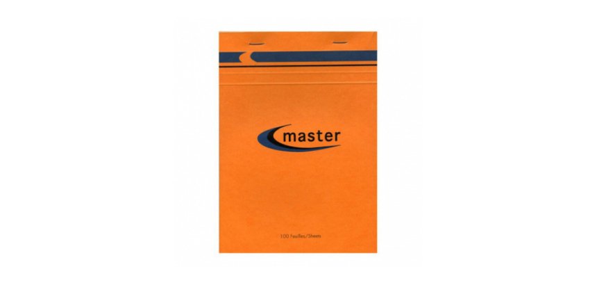 Bloc de bureau Master agrafé en-tête A5 100 feuilles petits carreaux 70 g - Orange