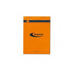 Bloc de bureau Master agrafé en-tête A6 100 feuilles petits carreaux 70 g - Orange