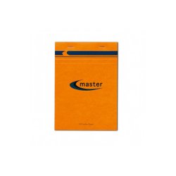 Bloc de bureau Master agrafé en-tête A6 100 feuilles petits carreaux 70 g - Orange