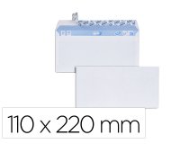 Enveloppe gpv velin blanc 80g dl 110x220mm bande adhesive   paquet 100 unites