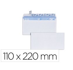 Enveloppe gpv velin blanc 80g dl 110x220mm bande adhesive   paquet 100 unites