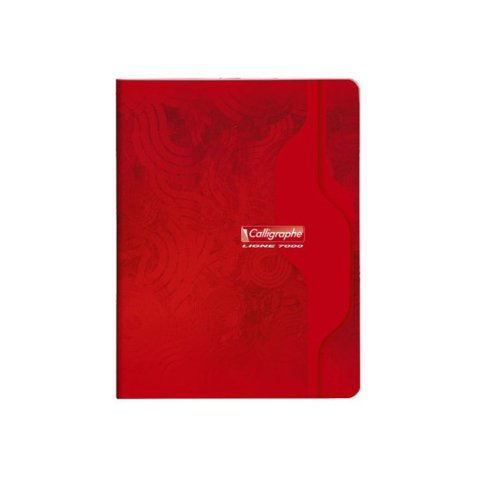 Cahier piqure clairefontaine 7000 couverture souple pp     17x22cm 96p seyes 70g coloris rouge