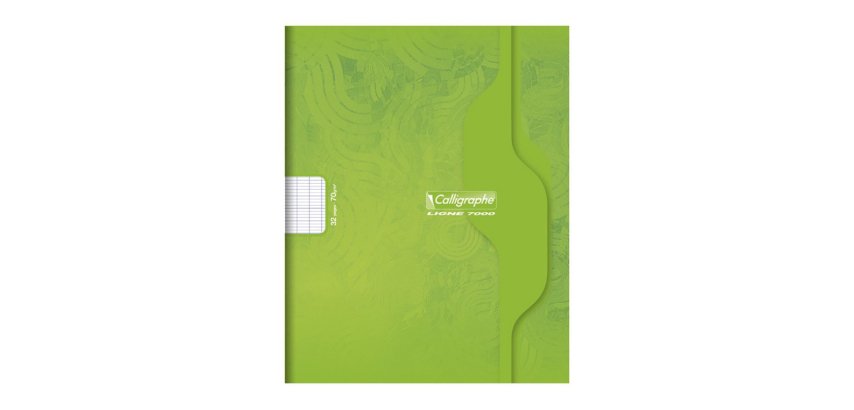 Cahier piqure clairefontaine 7000 couverture souple pp     24x32cm 96p seyes 70g coloris vert
