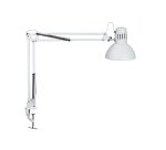 Luminaire bureau maulstudy surpince tete et bras metal      hauteur 44cm bras 35cm tete   diam. 17cm coloris blanc