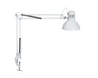 Luminaire bureau maulstudy surpince tete et bras metal      hauteur 44cm bras 35cm tete   diam. 17cm coloris blanc