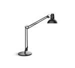Luminaire bureau maul study sur pince ou socle tete et bras metal hauteur 44cm bras 35cm tete diam. 17cm coloris noir