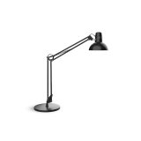 Luminaire bureau maul study sur pince ou socle tete et bras metal hauteur 44cm bras 35cm tete diam. 17cm coloris noir
