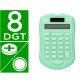 Calculatrice de poche liderpapel xf42 8 chiffres    solaire et piles              94x59,5x10,5mm coloris vert